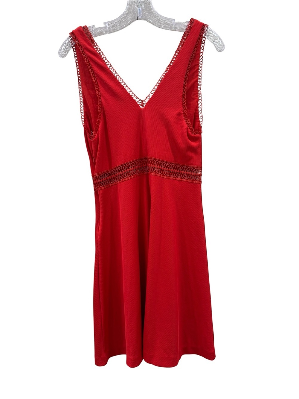 Free People King of My Heart Red Mini Dress Stretchy Ribbed - Picture 2 of 7